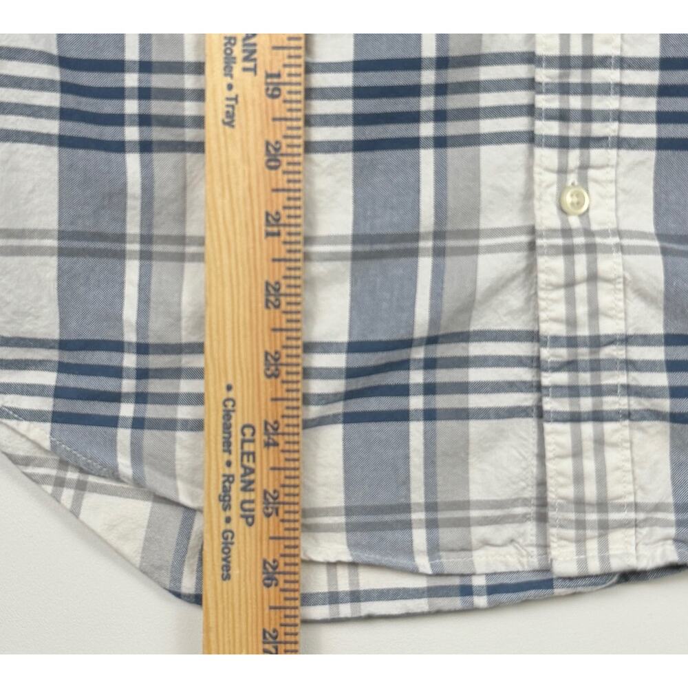 American Eagle Women’s Plaid Button Up Shirt Small Blue Gray Long Sleeve - Picture 4 of 5